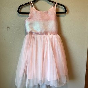 Girls Pink Sparkle Ombré Spring Dress Size M